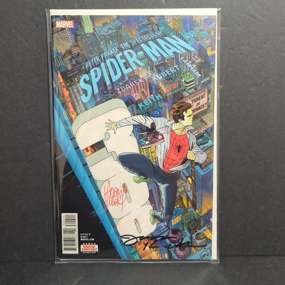 Peter Parker: The Spectacular Spider-Man 300 (2018) Double Signed Kubert/Keith